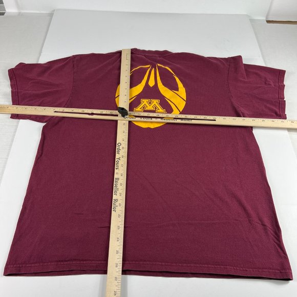 Y2K Nike Team Minnesota Golden Gophers Center Swoosh Shirt Large Red Faded Tee - Picture 13 of 16